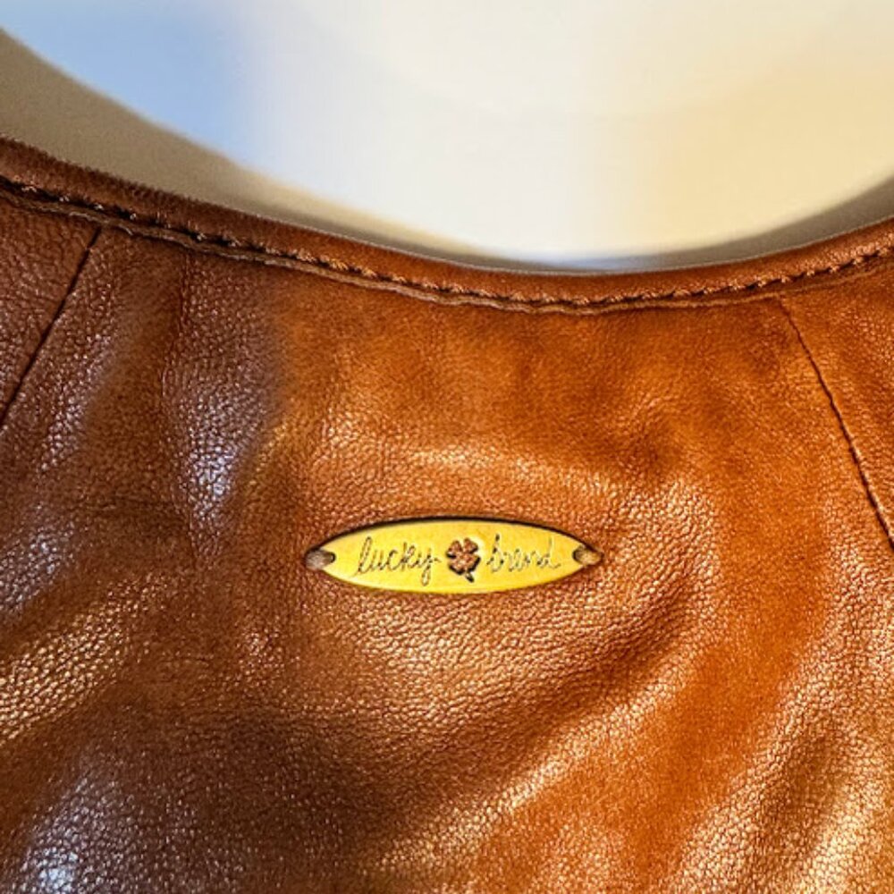 Lucky Brand Ruffled Crossbody Bag in Brown and Tan - Picture 5 of 10